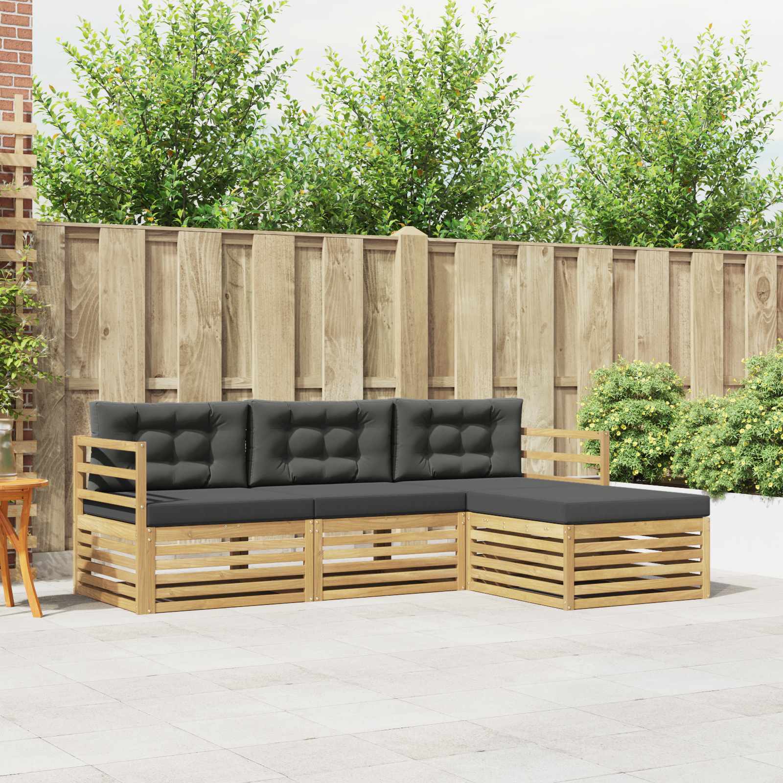 Set vanjskih sofa s jastukom 4 pcs Bijela i antracit Poliester