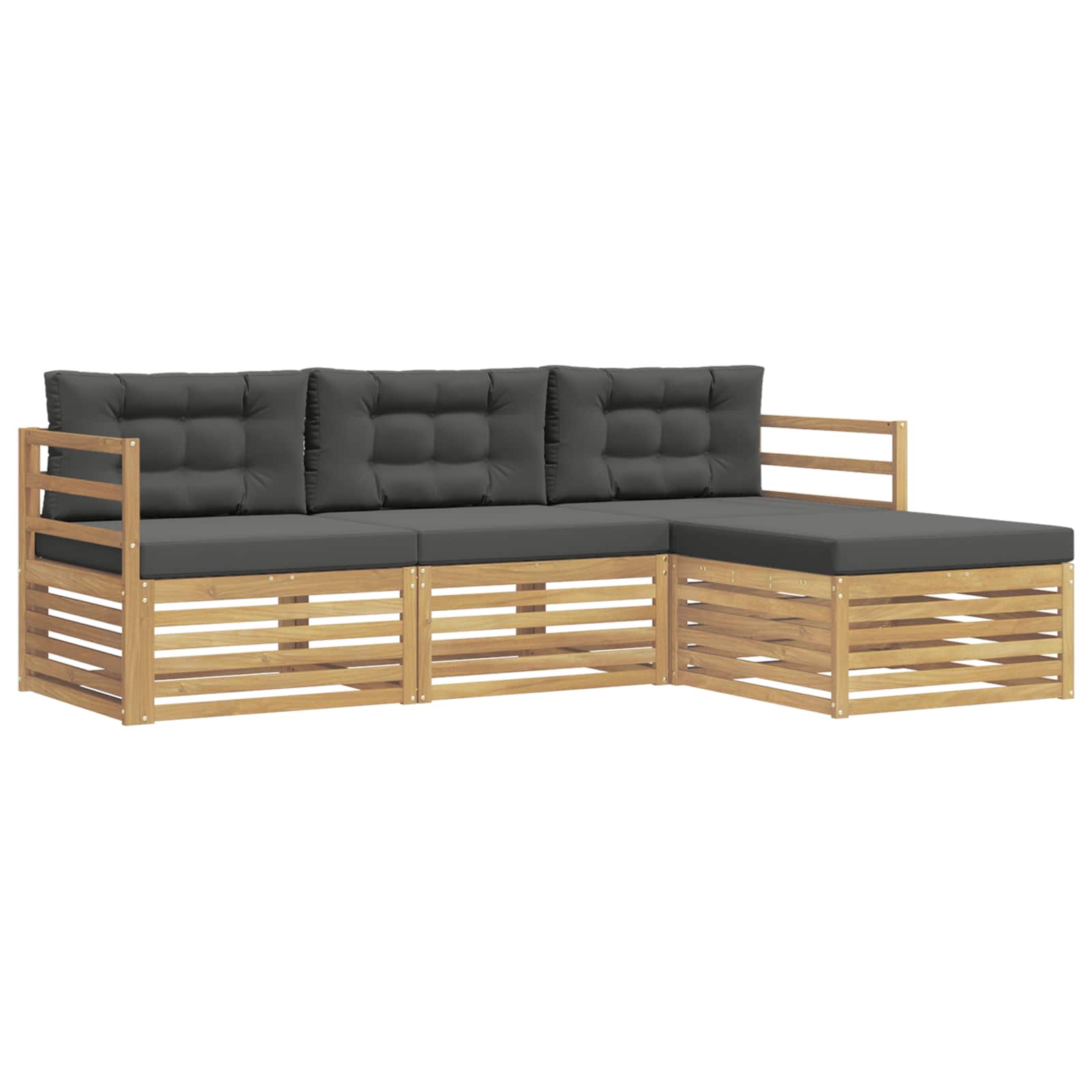 Set vanjskih sofa s jastukom 4 pcs Bijela i antracit Poliester