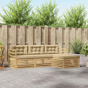 Set vanjskih sofa 4 kom. Bijela i bež Poliester