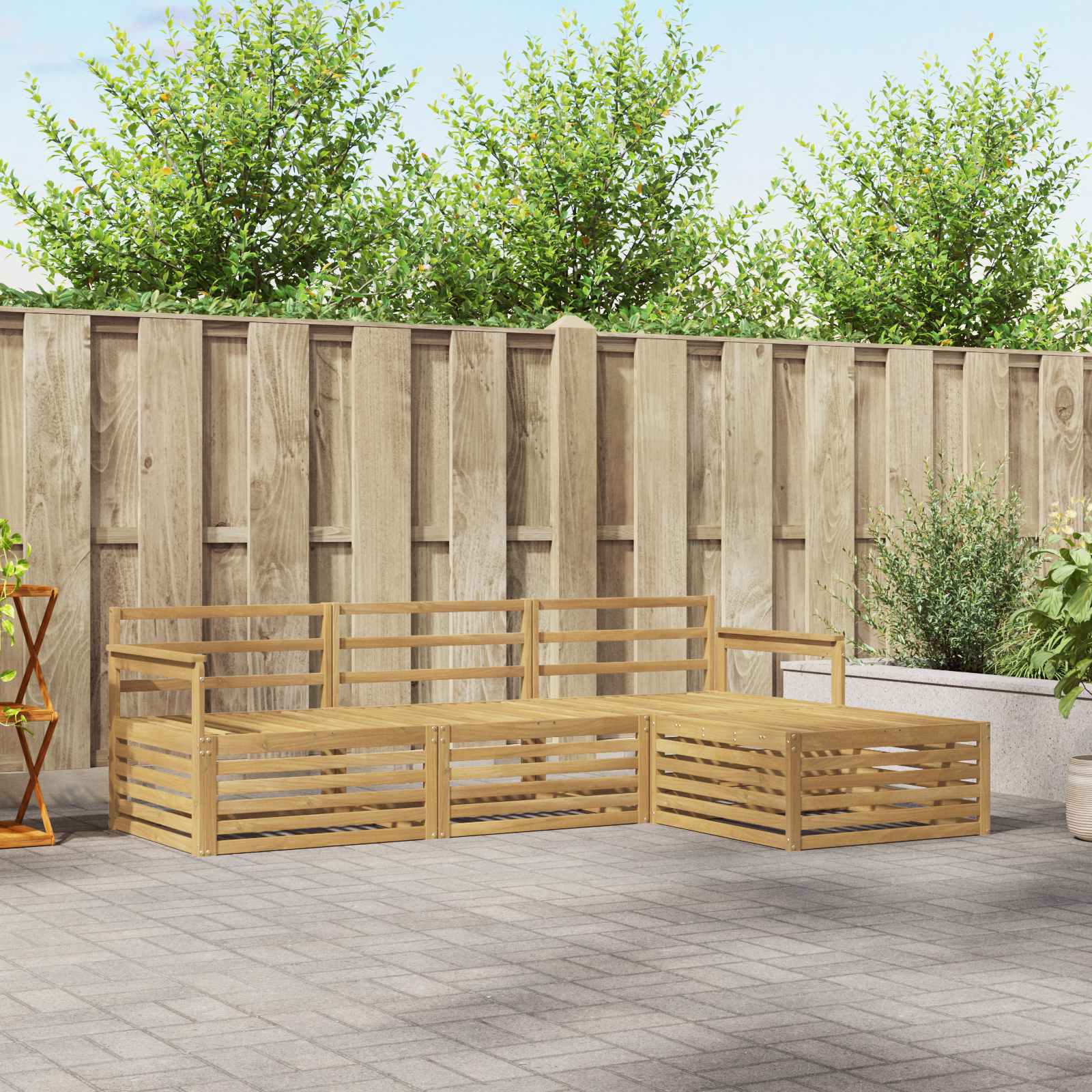 Set vanjskih sofa 5 pcs Čvrsto drvo akacije
