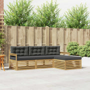 Set vanjskih sofa 4 pcs Bijela i antracit Poliester