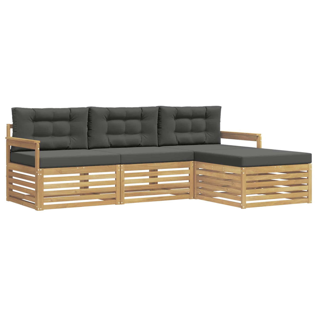 Set vanjskih sofa 4 pcs Bijela i antracit Poliester