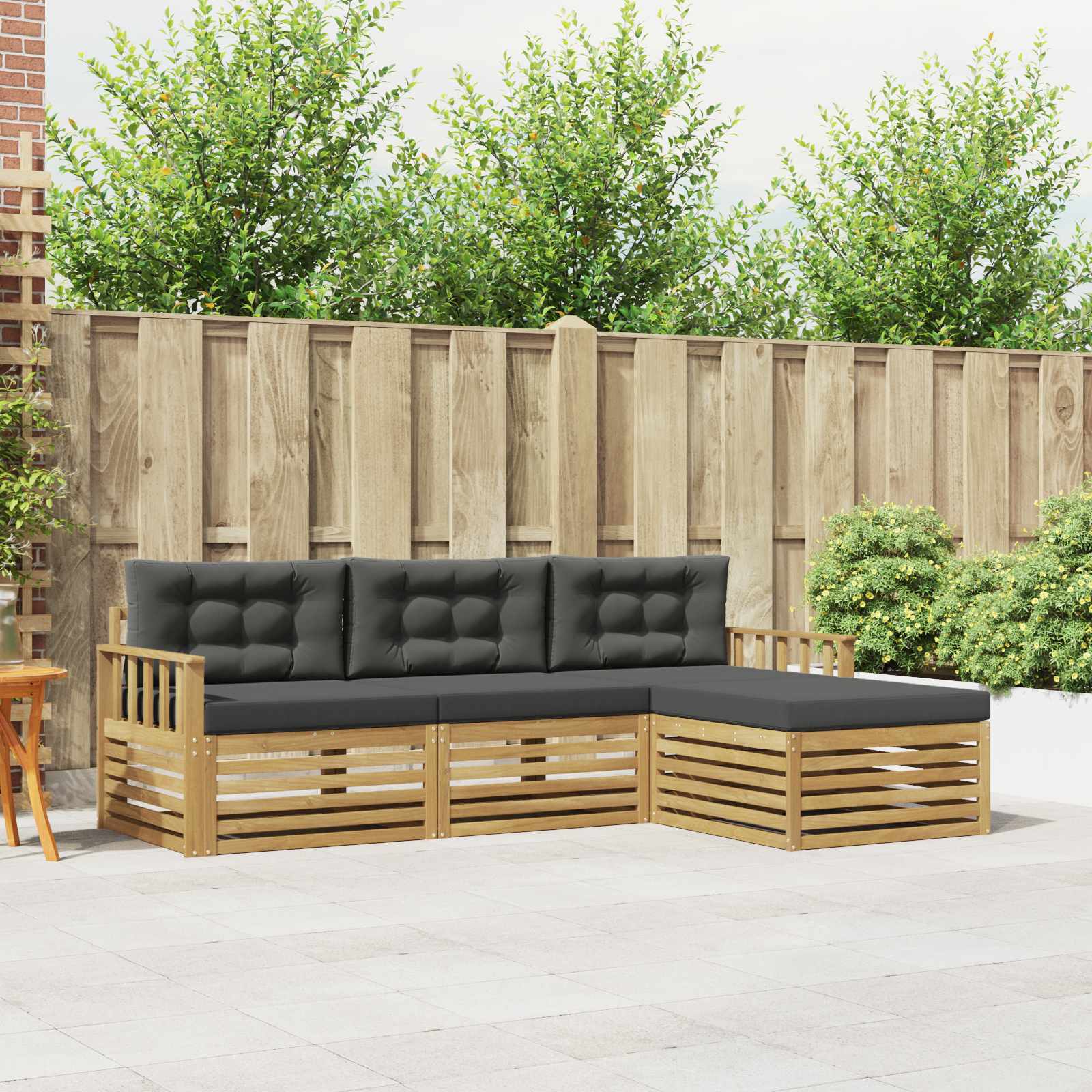 Set vanjskih sofa s jastukom 4 pcs Bijela i antracit Poliester