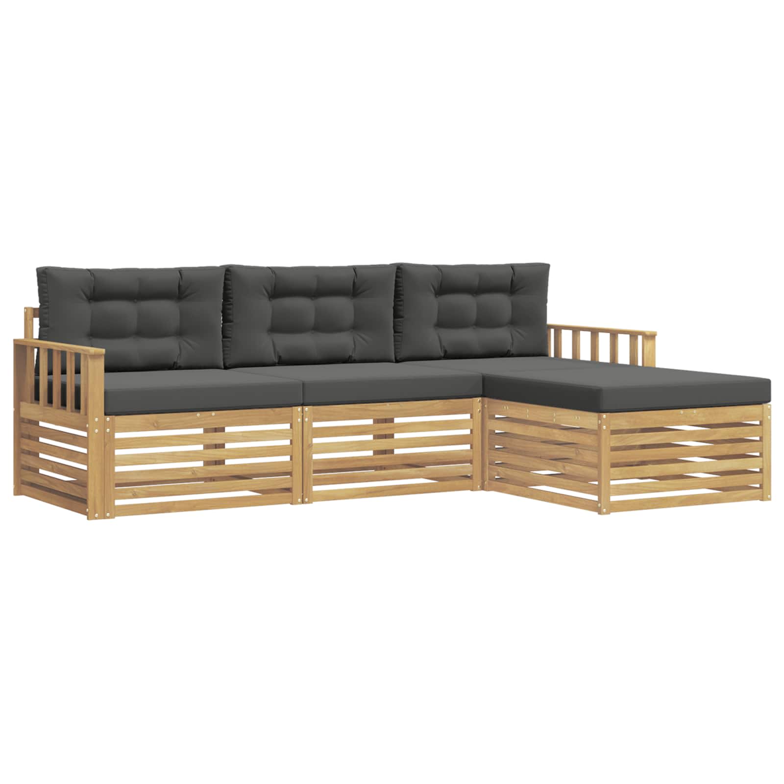 Set vanjskih sofa s jastukom 4 pcs Bijela i antracit Poliester