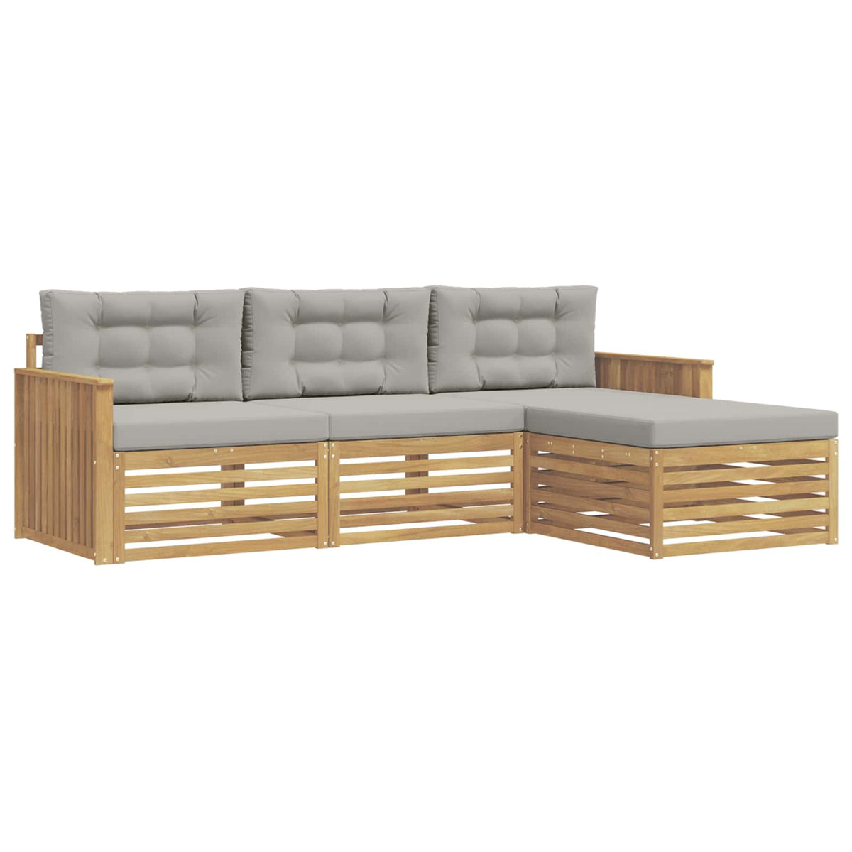 Set vanjskih sofa 4 kom. Bijela i svjetlosiva