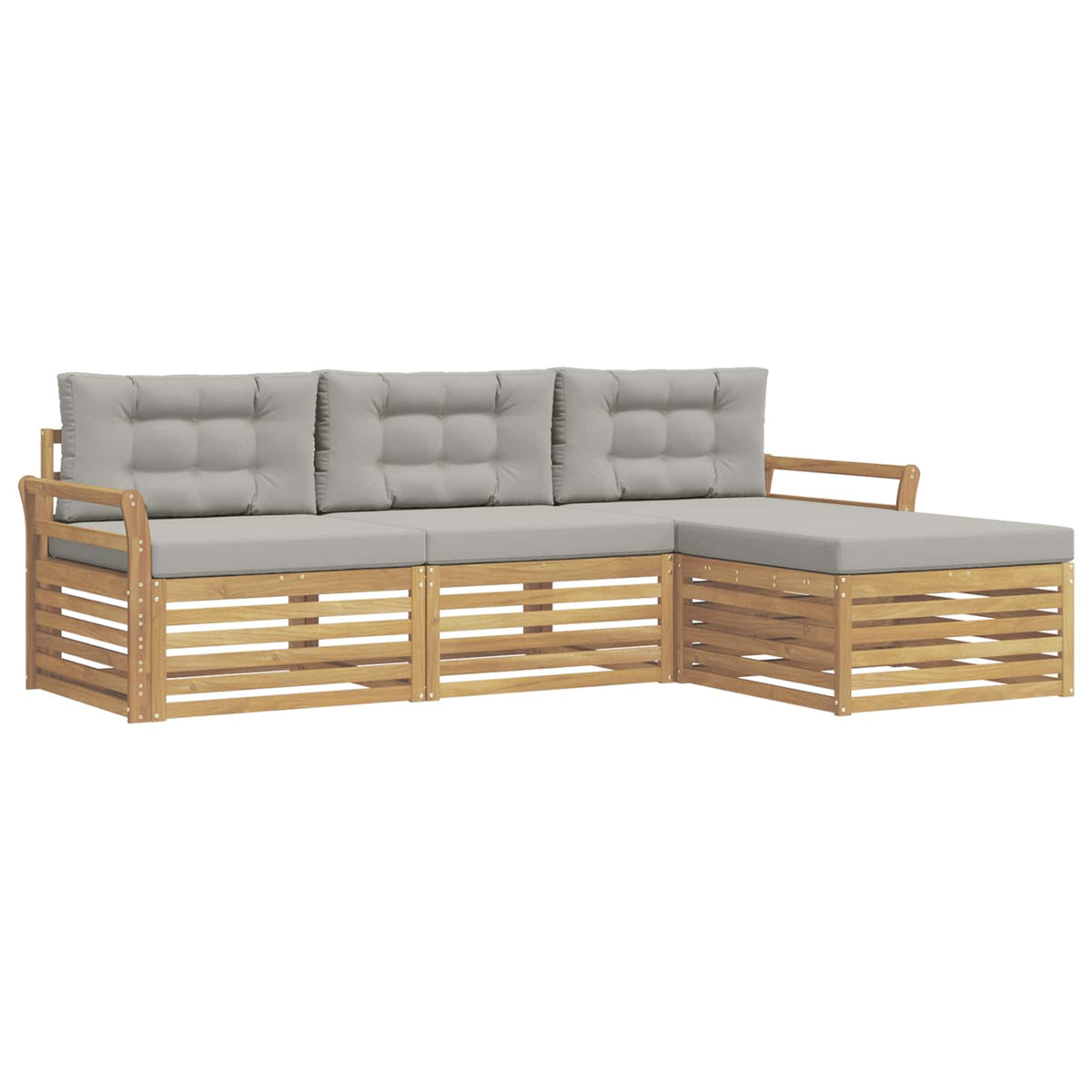 Set vanjskih sofa 4 kom. Bijela i svjetlosiva