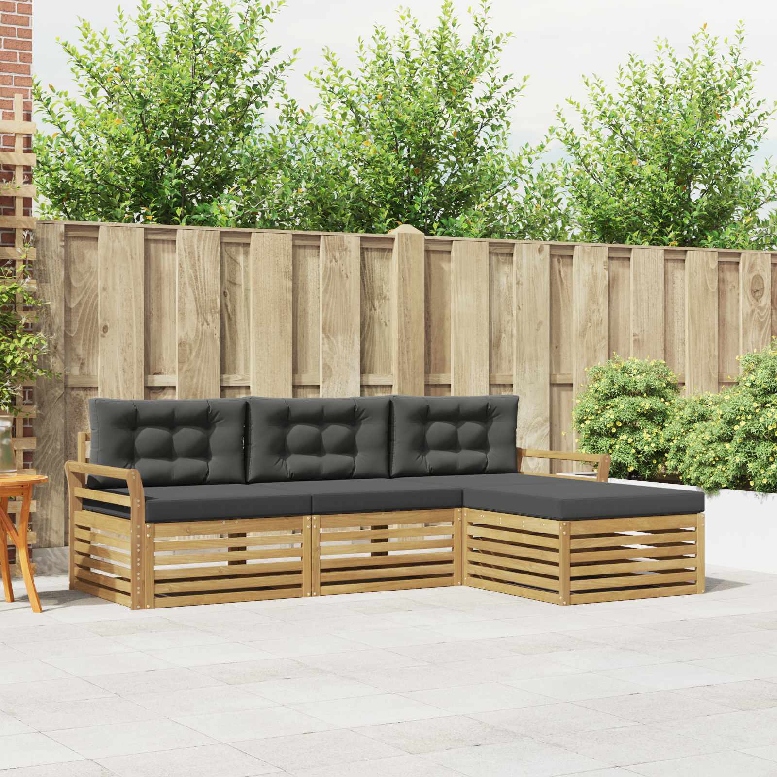 Set vanjskih sofa 4 kom. Bijela i antracit