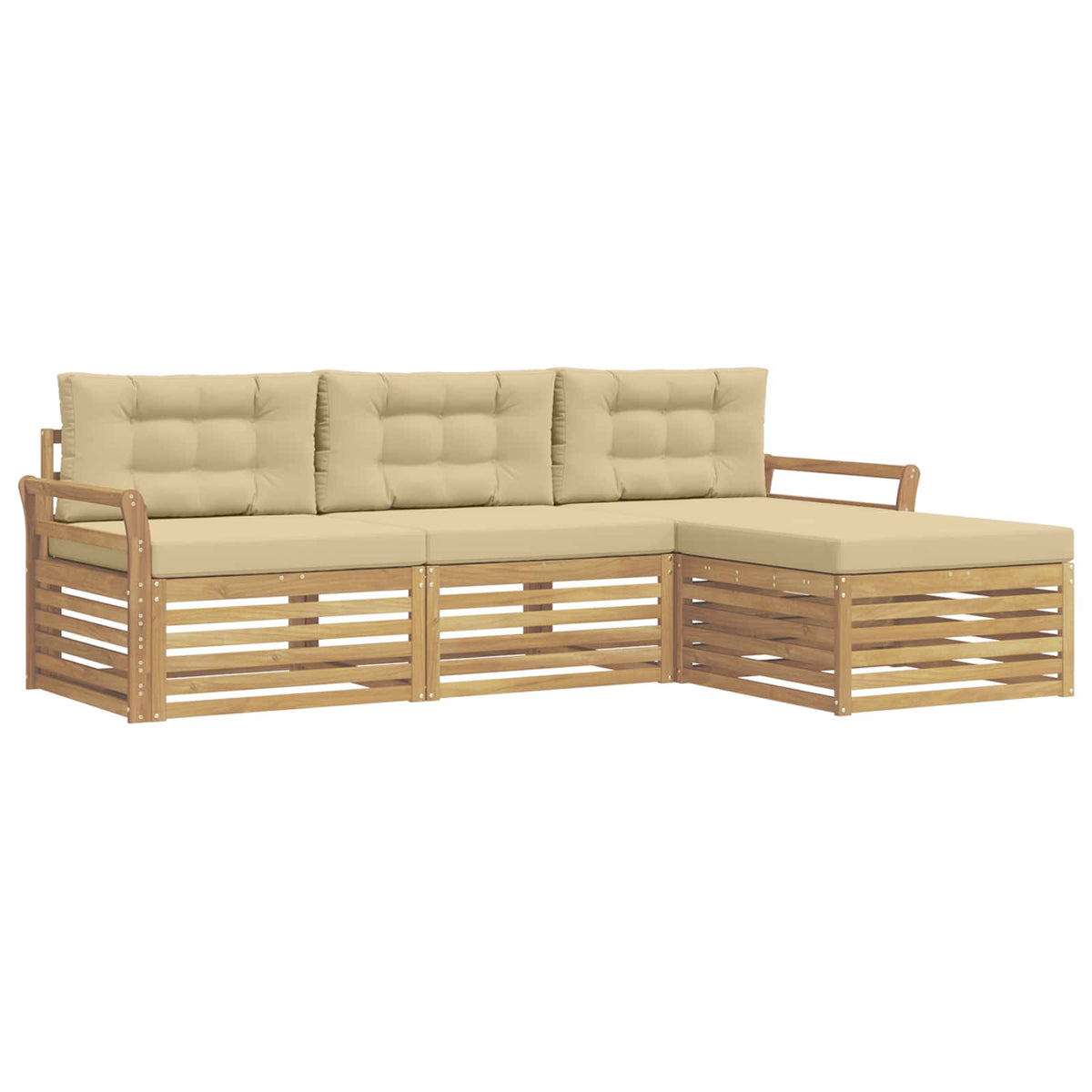 Set vanjskih sofa 4 kom. Bijela i bež
