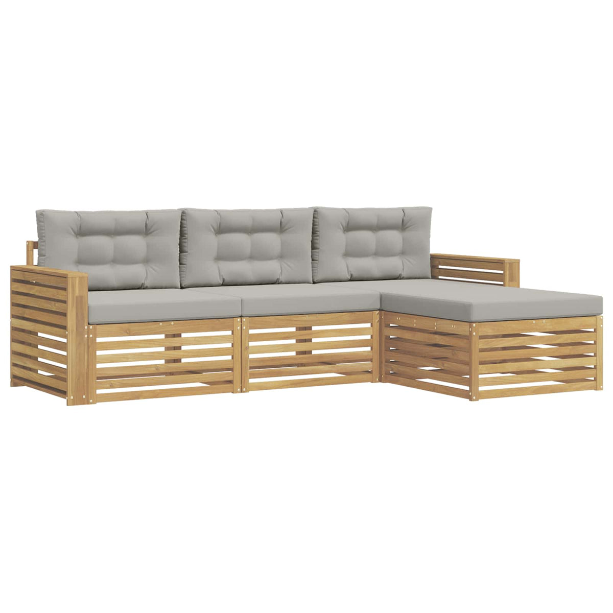 Set vanjskih sofa 4 kom. Bijela i svjetlosiva