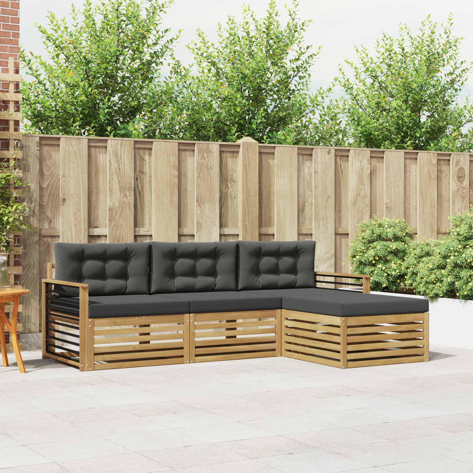 Set vanjskih sofa s jastukom 4 pcs Bijela i antracit Poliester