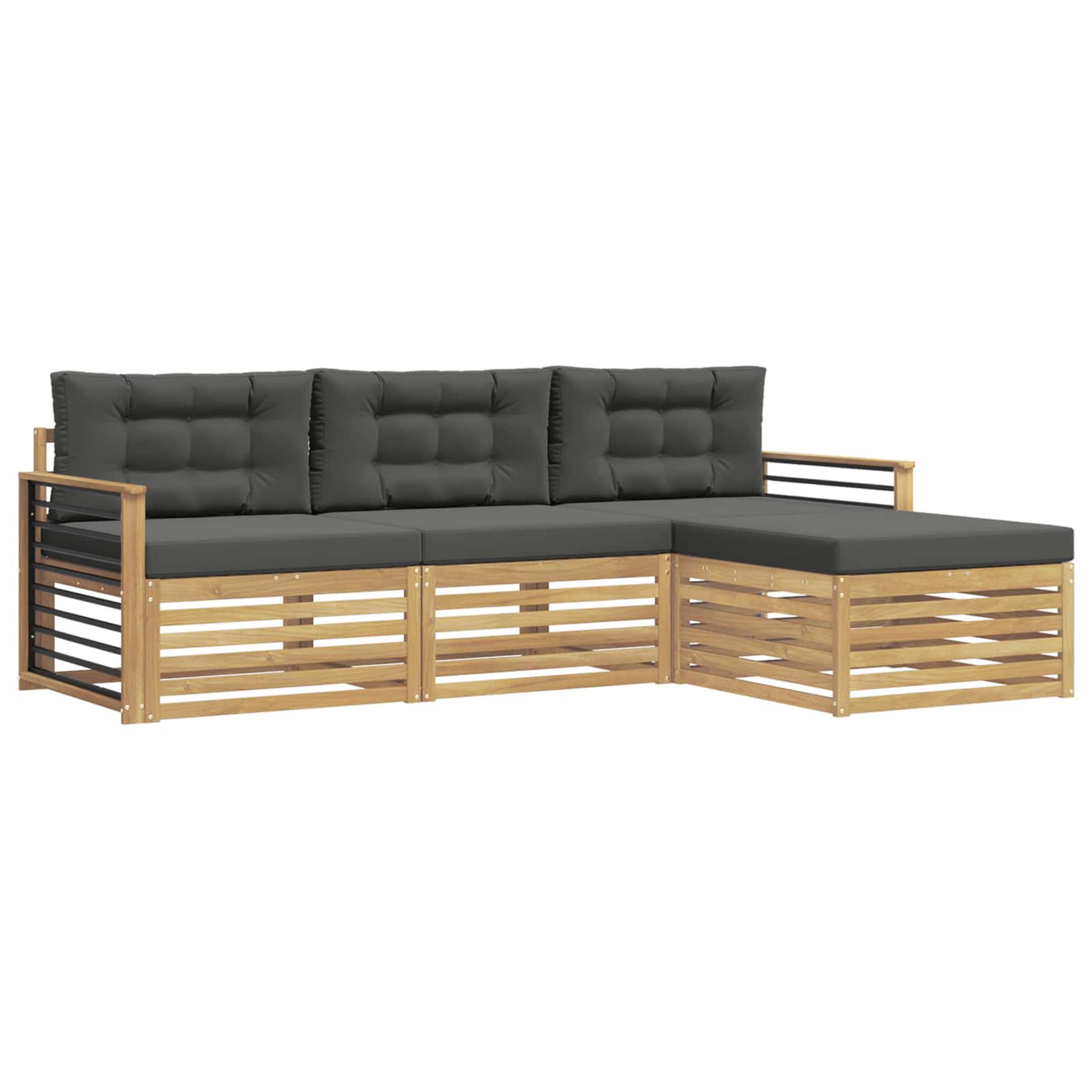 Set vanjskih sofa s jastukom 4 pcs Bijela i antracit Poliester
