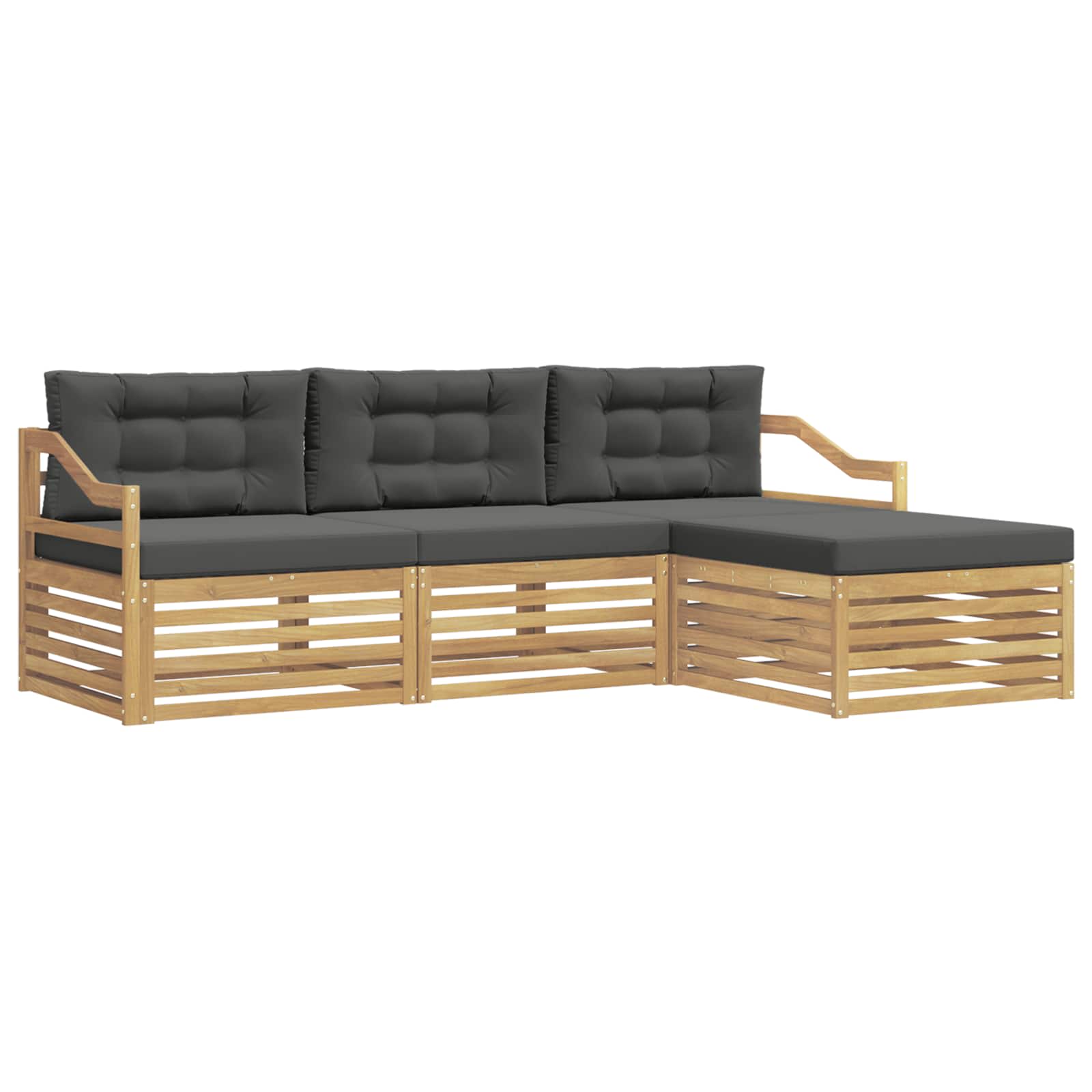 Set vanjskih sofa s jastukom 4 pcs Bijela i antracit Poliester