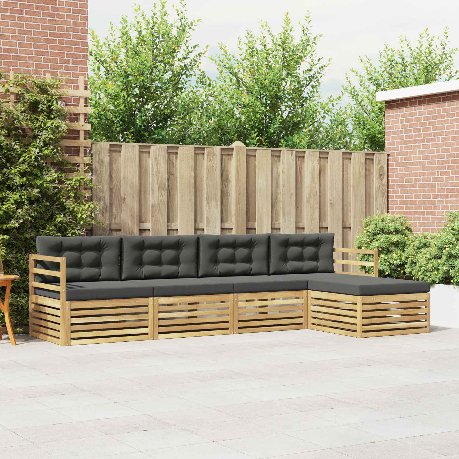 Set vanjskih sofa 5 kom. Bijela i antracit Poliester
