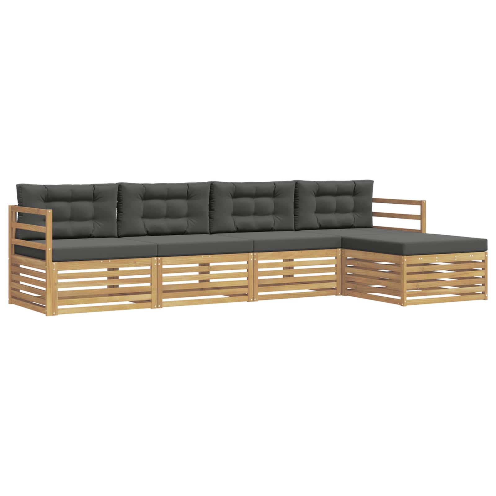 Set vanjskih sofa 5 kom. Bijela i antracit Poliester