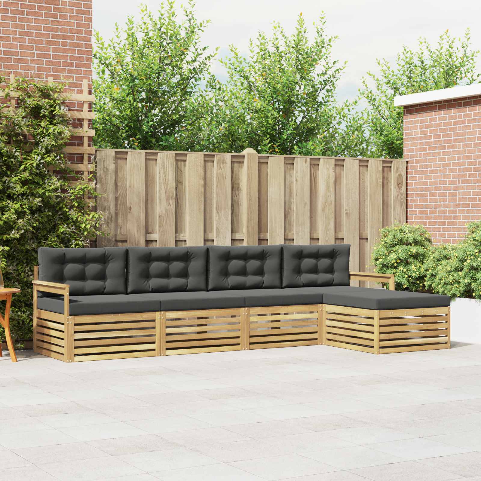 Set vanjskih sofa 5 kom. Bijela i antracit Poliester