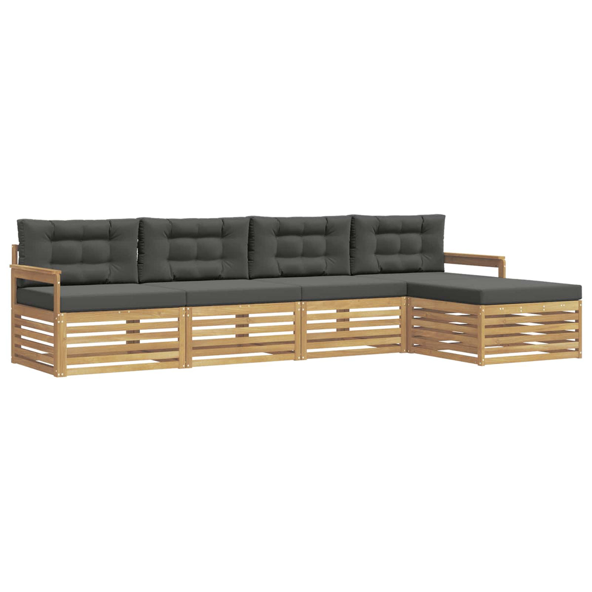 Set vanjskih sofa 5 kom. Bijela i antracit Poliester