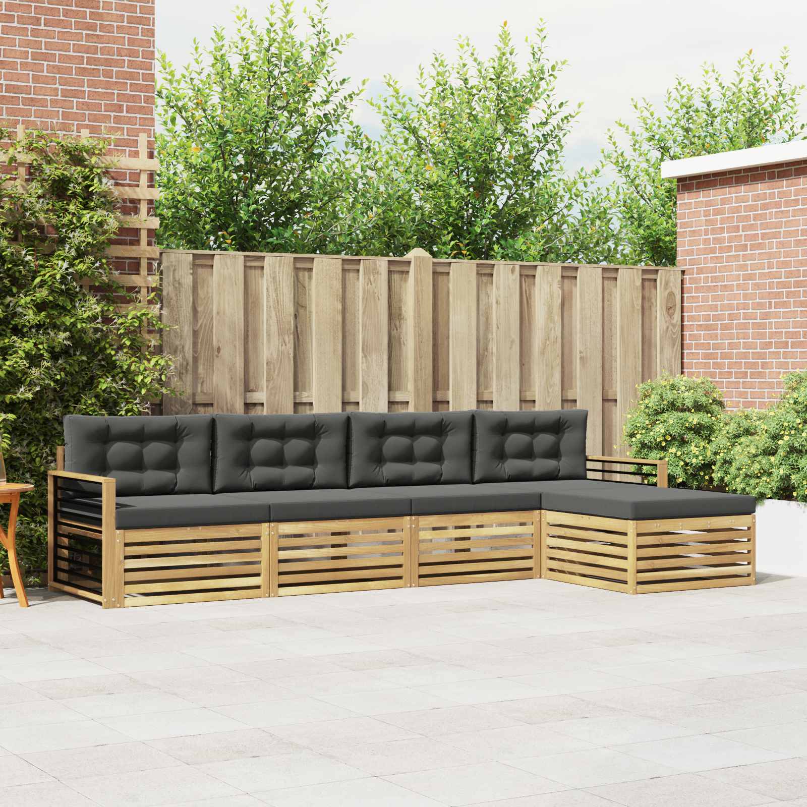 Set vanjskih sofa 5 kom. Bijela i antracit Poliester