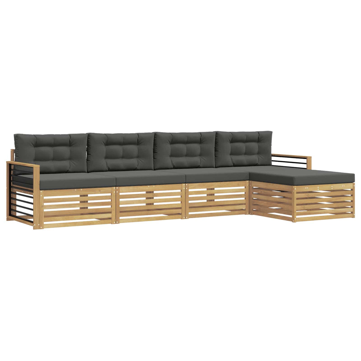 Set vanjskih sofa 5 kom. Bijela i antracit Poliester