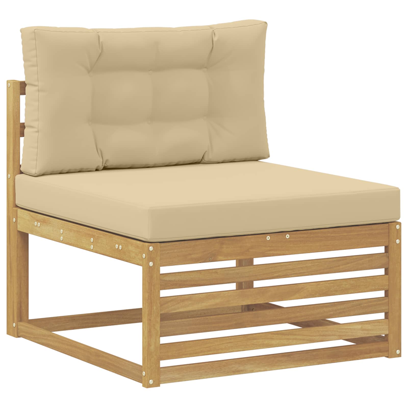 Set vanjskih sofa 5 kom. Bijela i bež Poliester