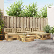 Set vanjskih sofa 7 kom. Bijela i bež Poliester Smeđa 79 x 79 x 37 cm