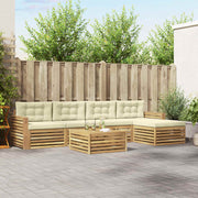 Set vanjskih sofa 6 kom. Bijela i krem Poliester