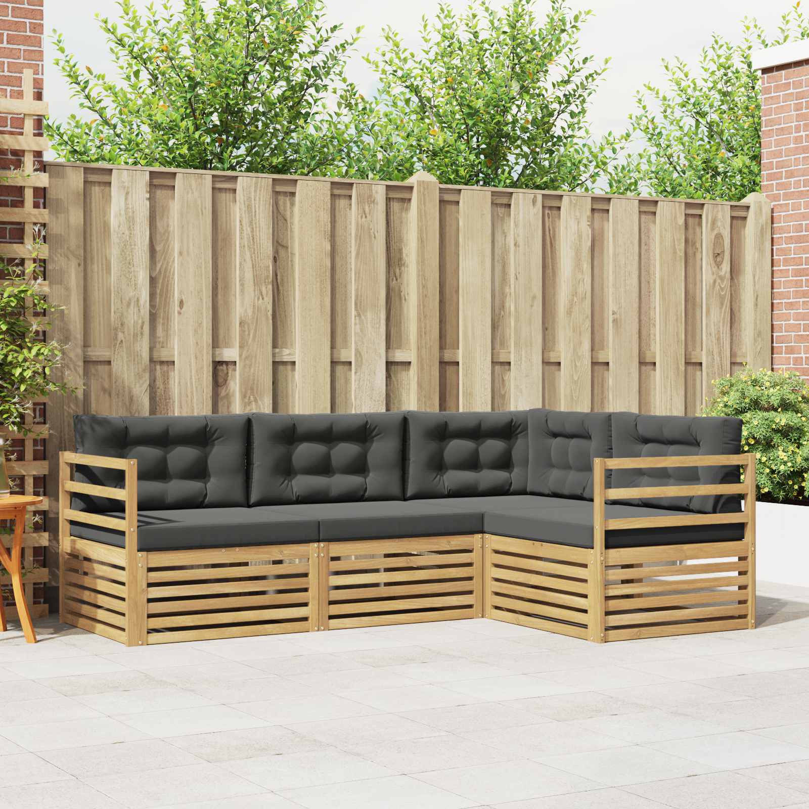 Set vanjskih sofa 4 pcs Bijela i antracit 245,5 x 166,5 x 73 cm