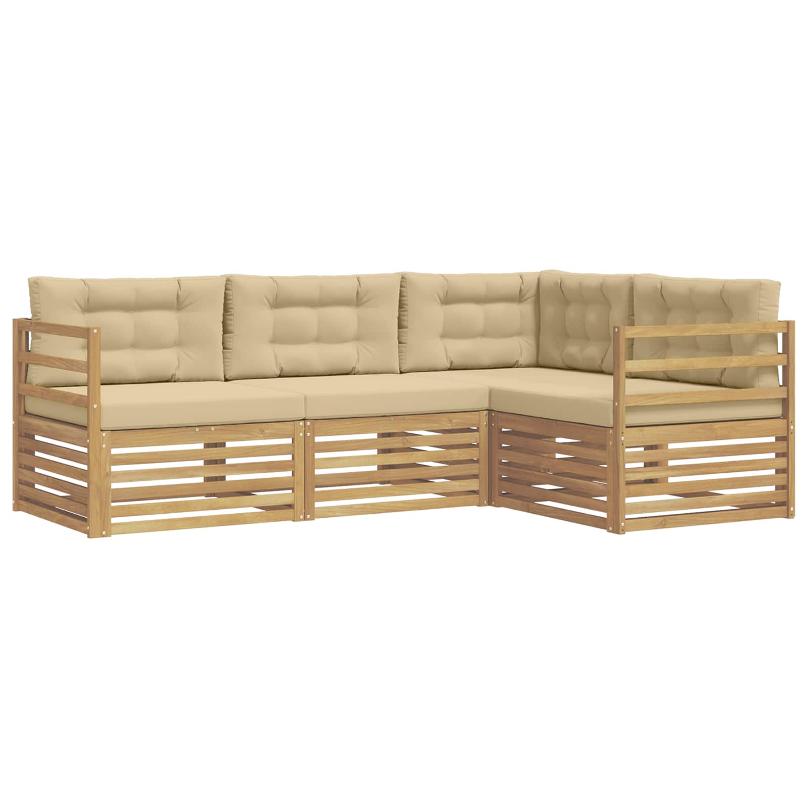 Set vanjskih sofa 4 pcs Bijela i bež 245,5 x 166,5 x 73 cm