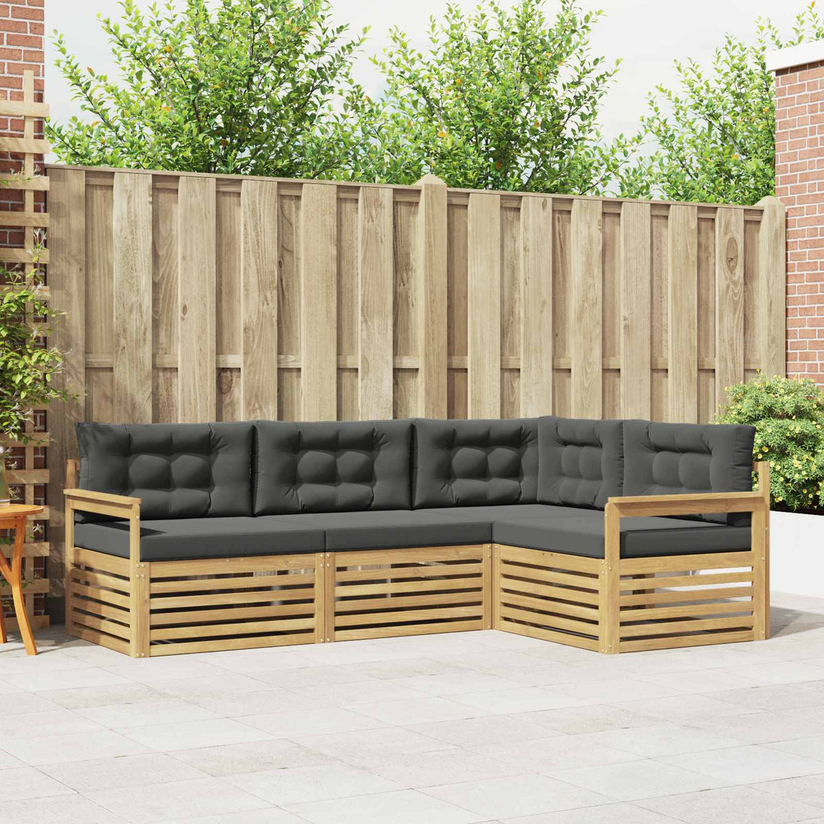 Set vanjskih sofa 5 kom. Bijela i antracit Poliester