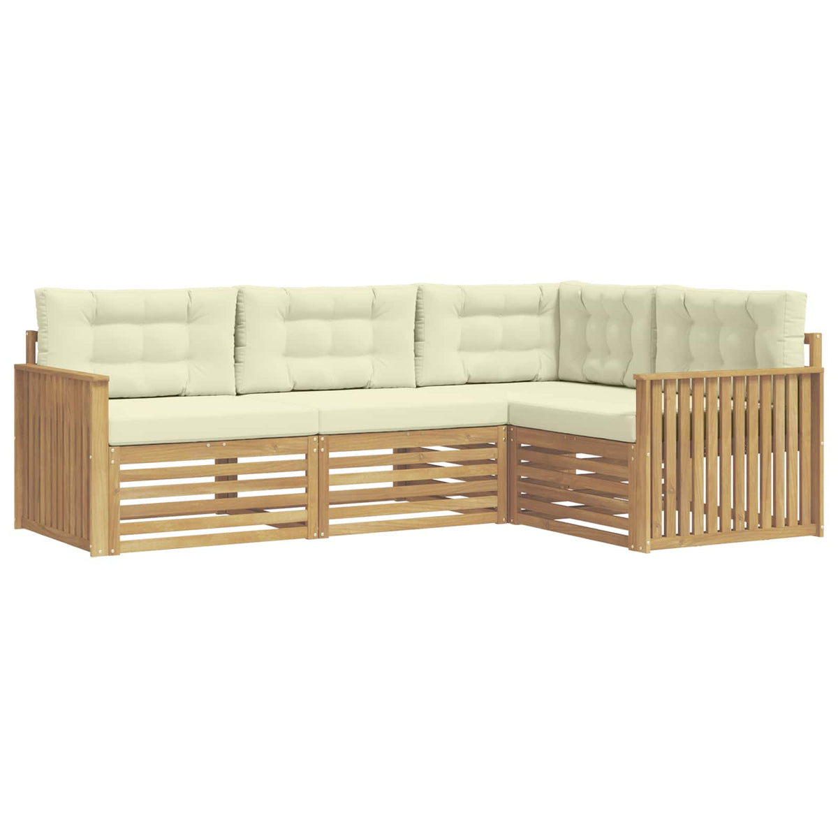 Set vanjskih sofa 4 kom. Bijela i krem Poliester