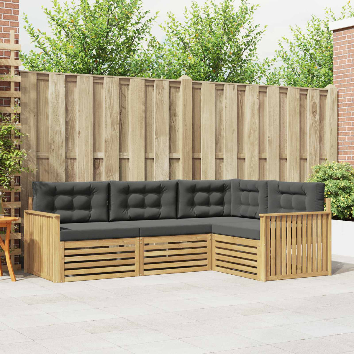 Set vanjskih sofa 4 kom. Bijela i antracit Poliester