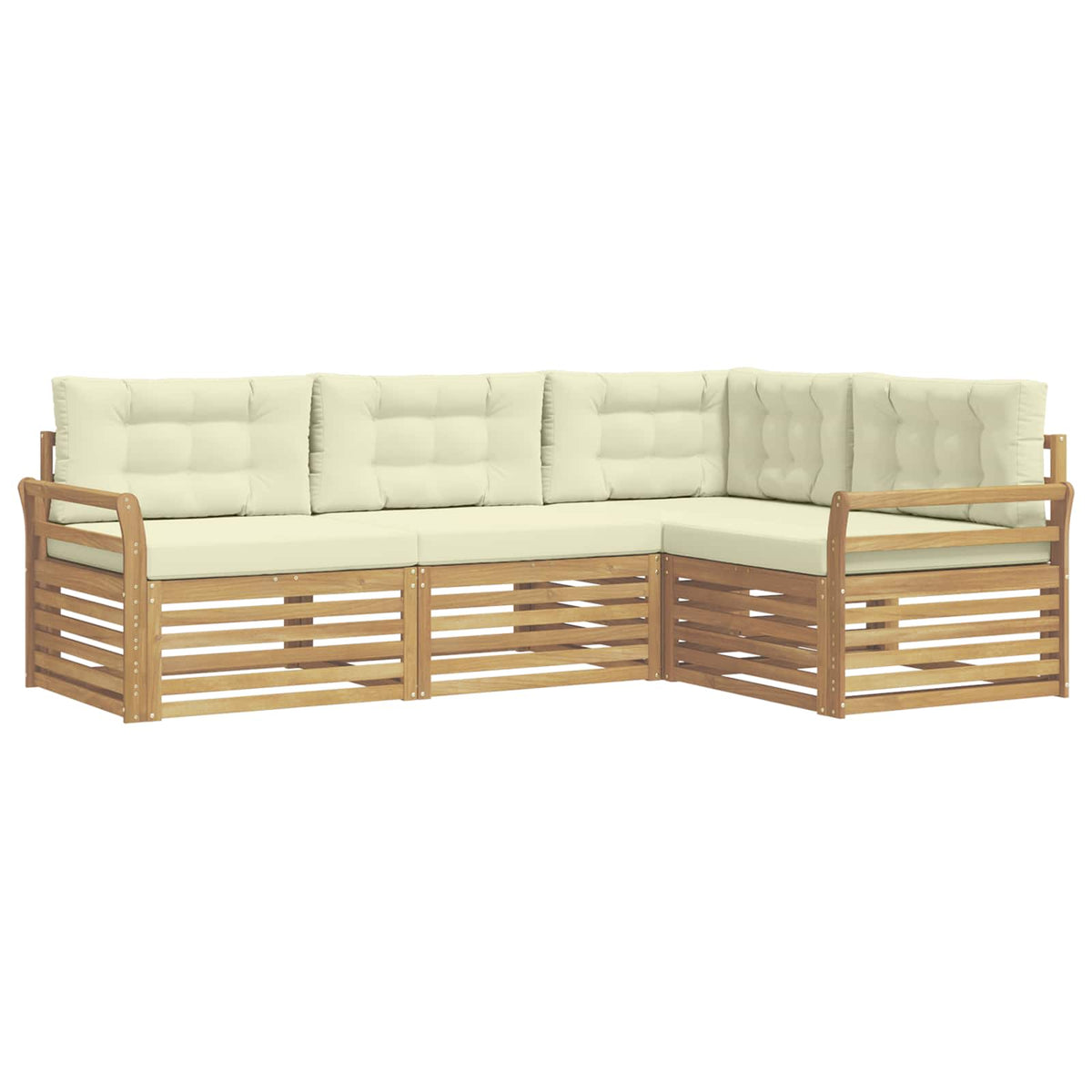 Set vanjskih sofa 4 kom. Bijela i krem Poliester