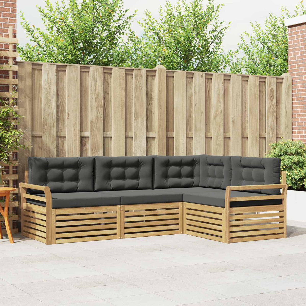 Set vanjskih sofa 4 kom. Bijela i antracit Poliester