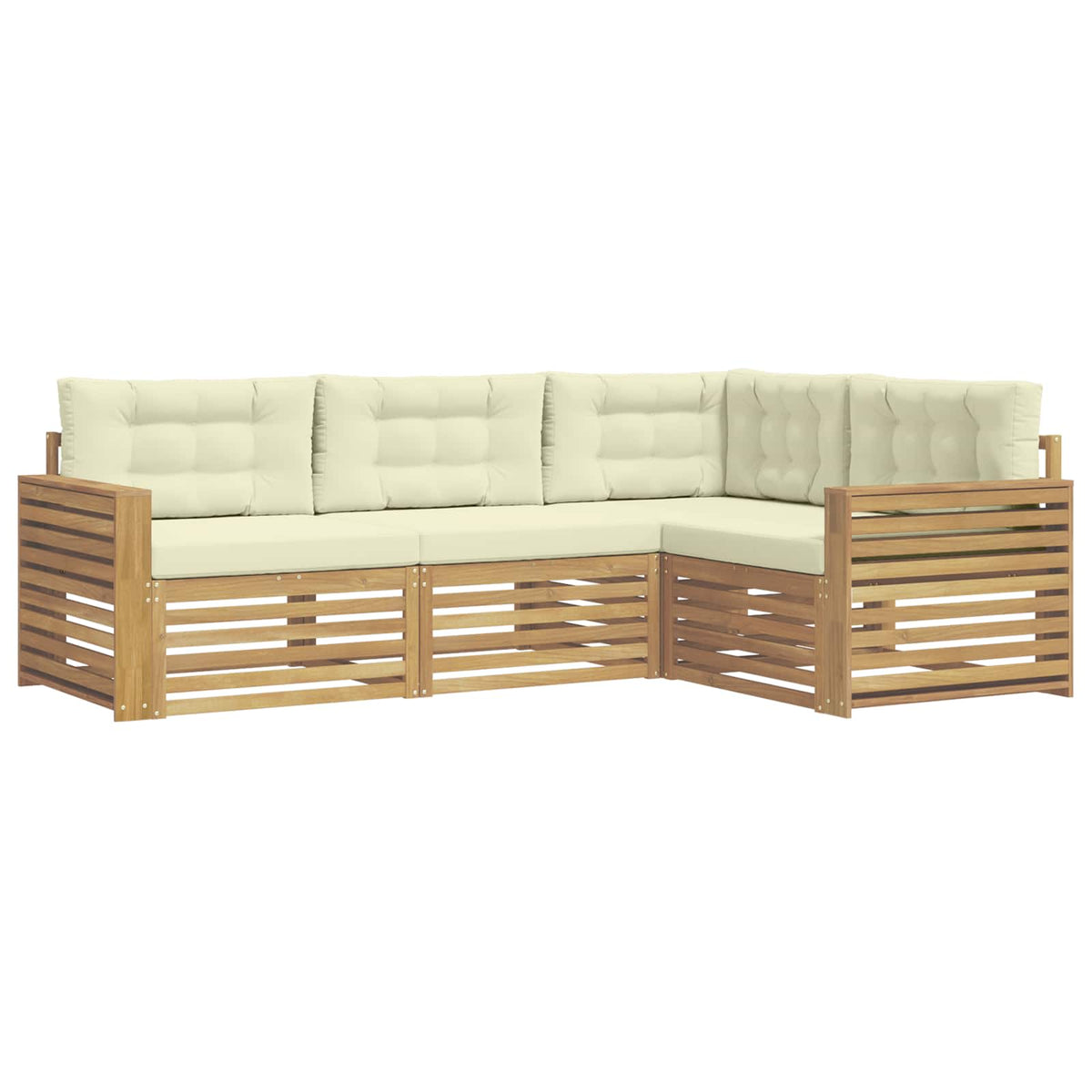 Set vanjskih sofa 4 kom. Bijela i krem Poliester