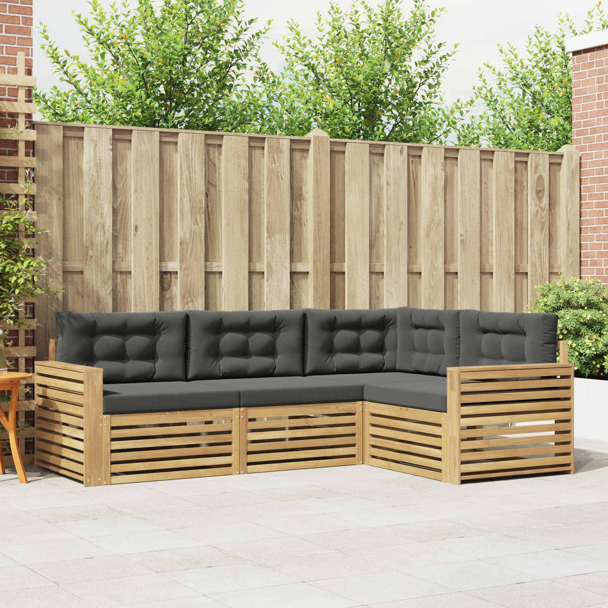 Set vanjskih sofa 4 kom. Bijela i antracit Poliester