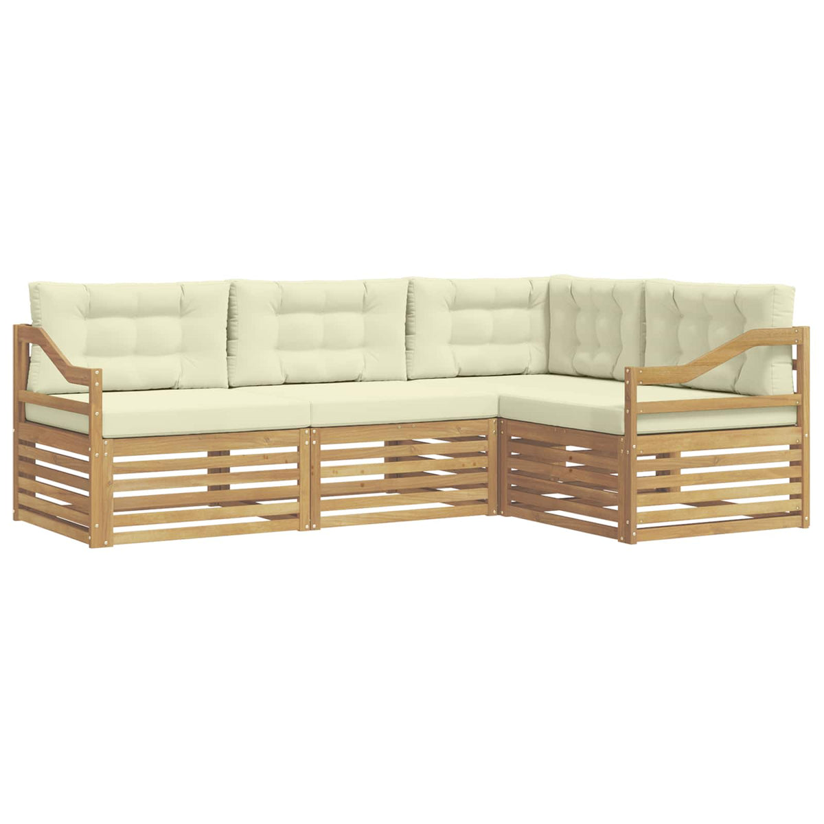 Set vanjskih sofa 4 pcs Bijela i krem 245,5 x 166,5 x 73 cm