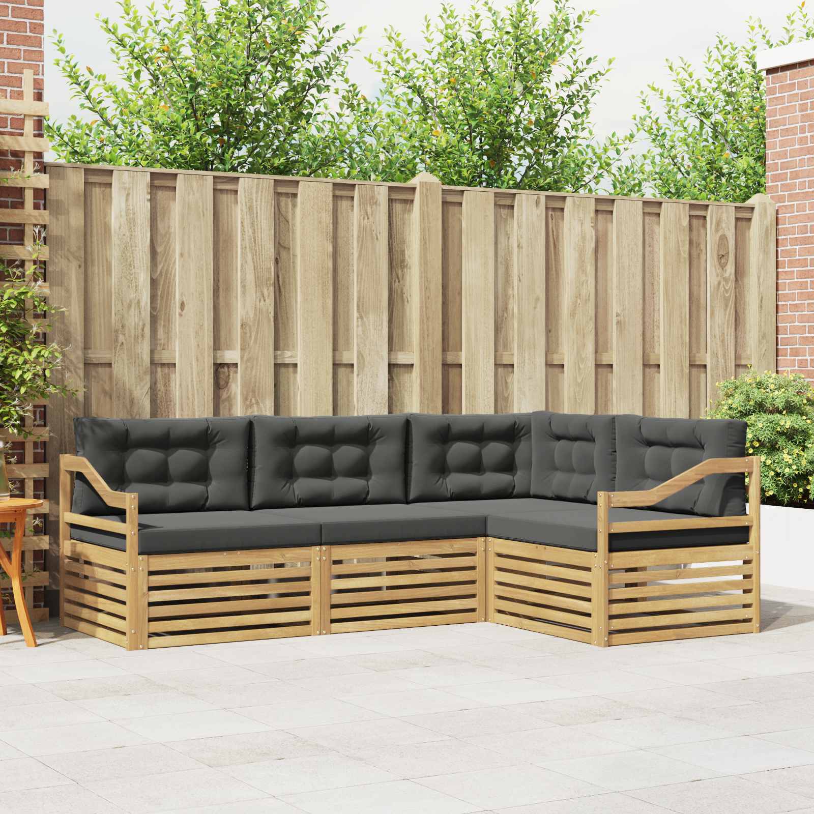 Set vanjskih sofa 4 pcs Bijela i antracit 245,5 x 166,5 x 73 cm