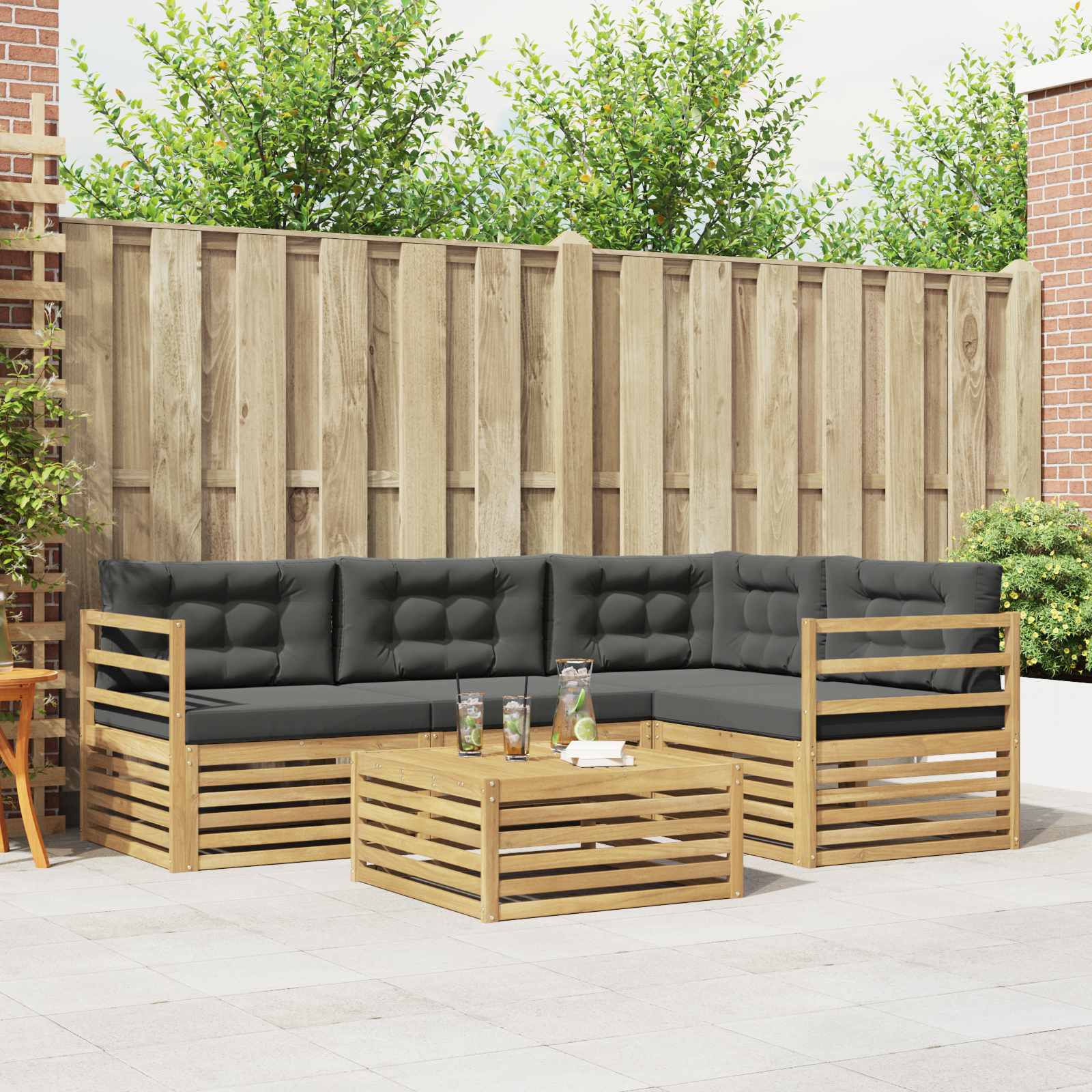 Set vanjskih sofa s jastukom 5 pcs