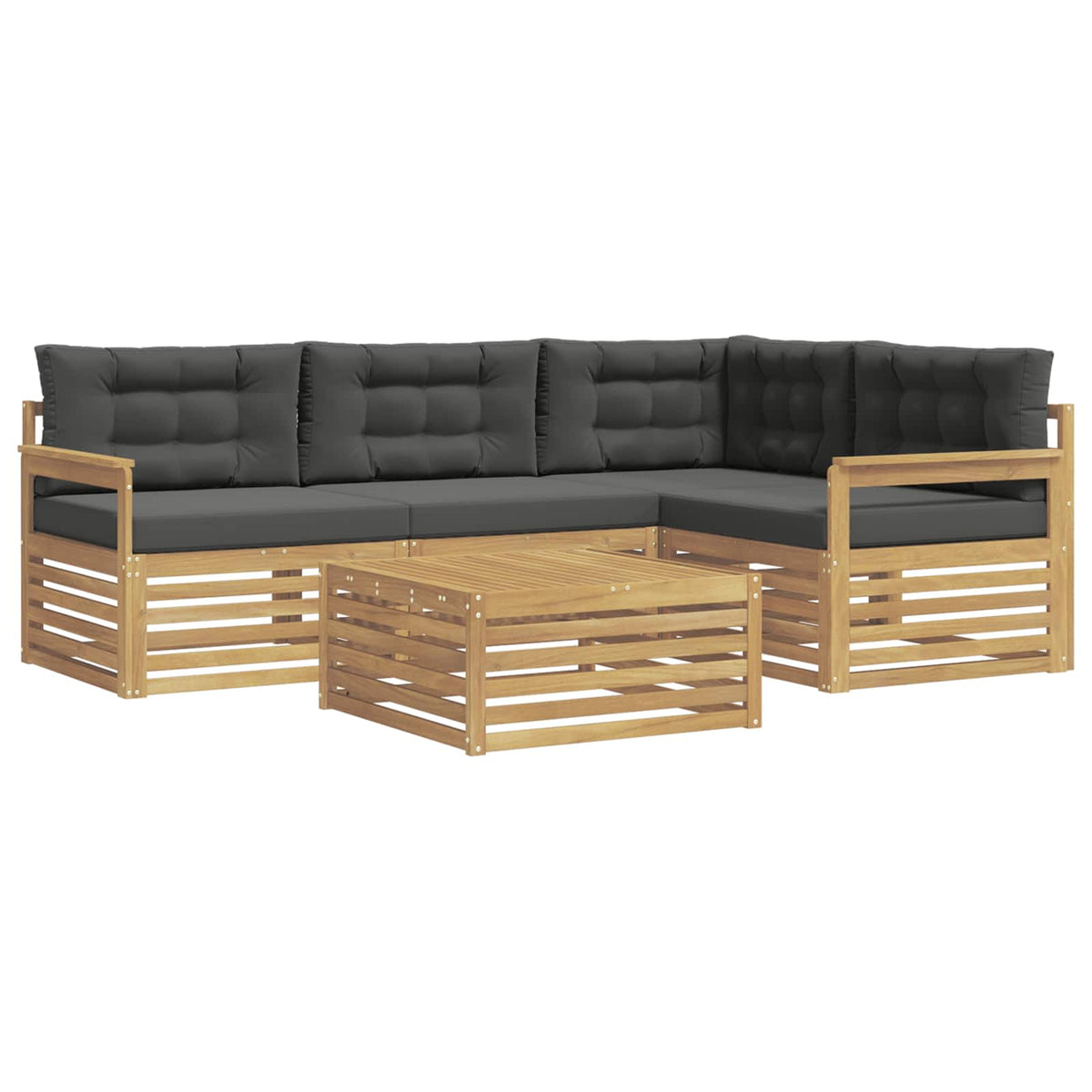 Set vanjskih sofa 6 kom. Bijela i antracit Poliester