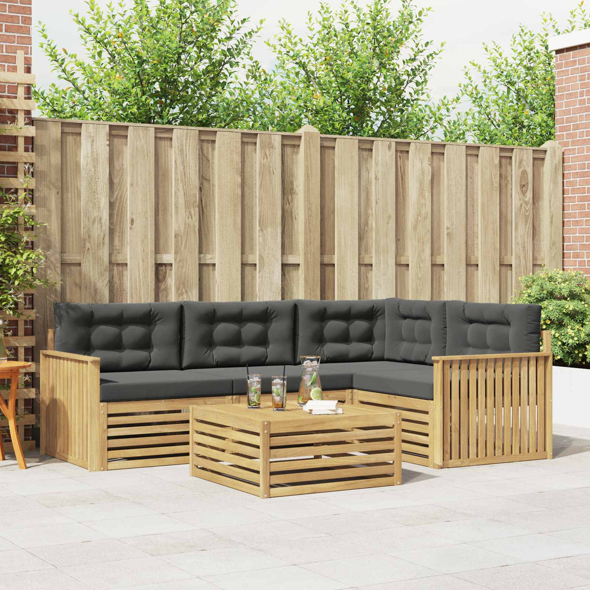 Set vanjskih sofa 5 kom. Bijela i antracit Poliester
