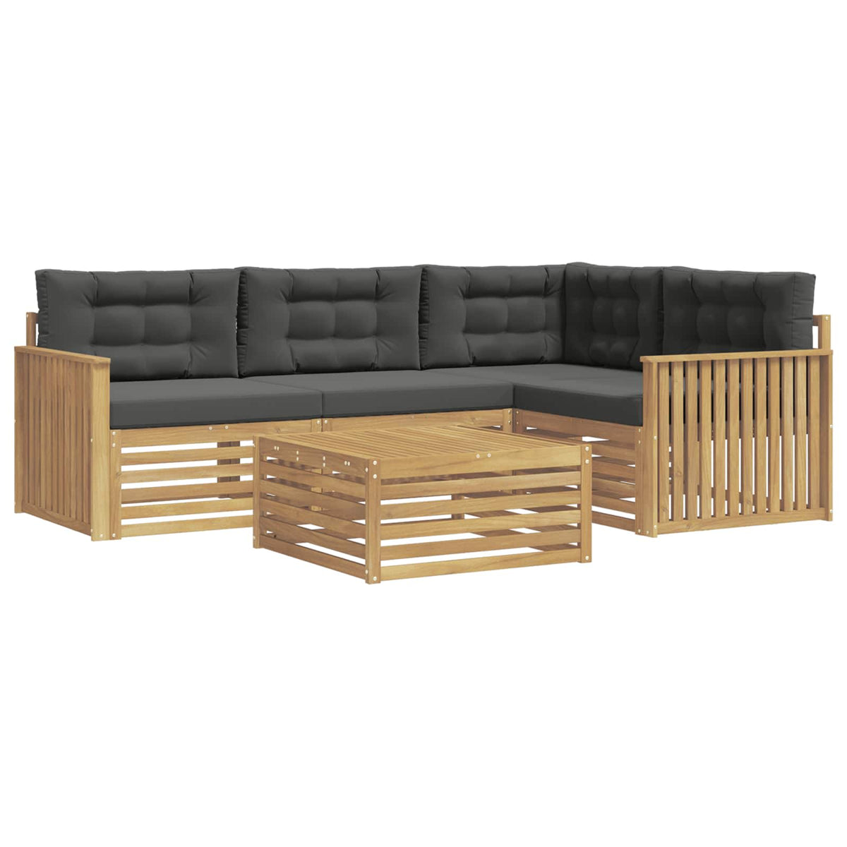 Set vanjskih sofa 5 kom. Bijela i antracit Poliester