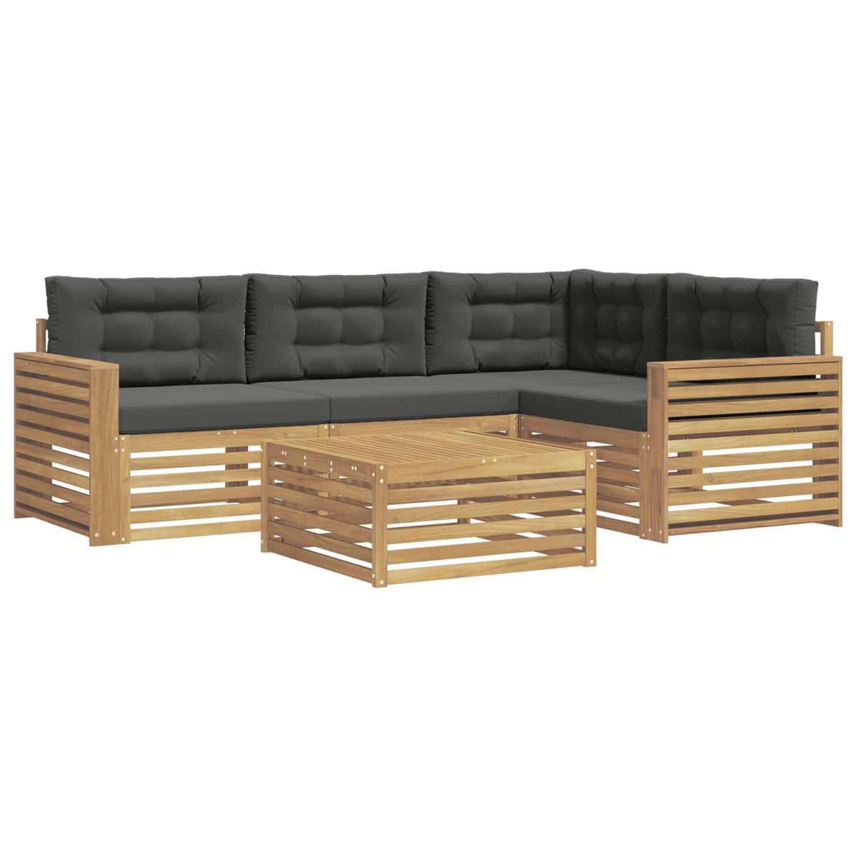 Set vanjskih sofa 5 kom. Bijela i antracit Poliester