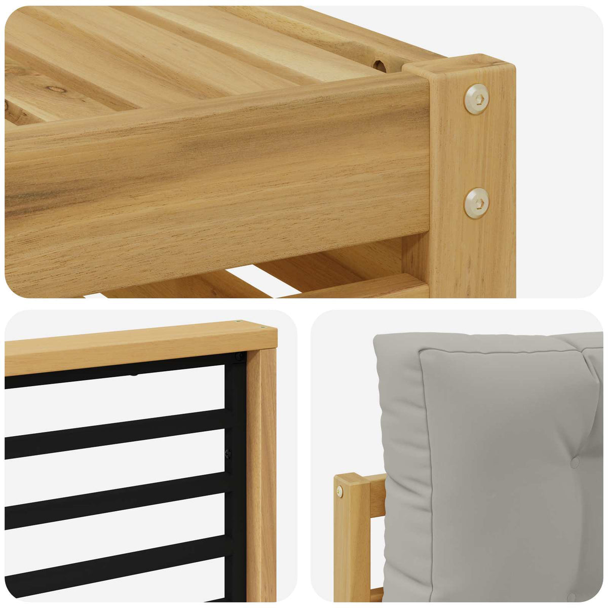 Set vanjskih sofa 6 kom. Bijela i svjetlosiva Poliester