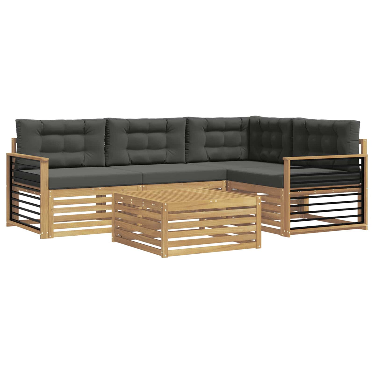 Set vanjskih sofa 6 kom. Bijela i antracit Poliester