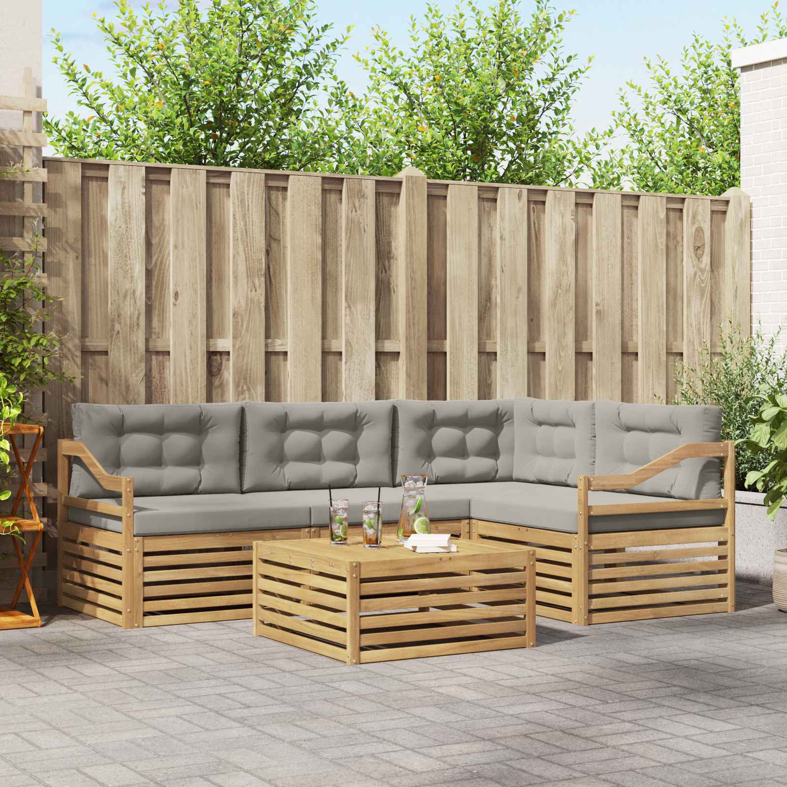Set vanjskih sofa s jastukom 5 pcs