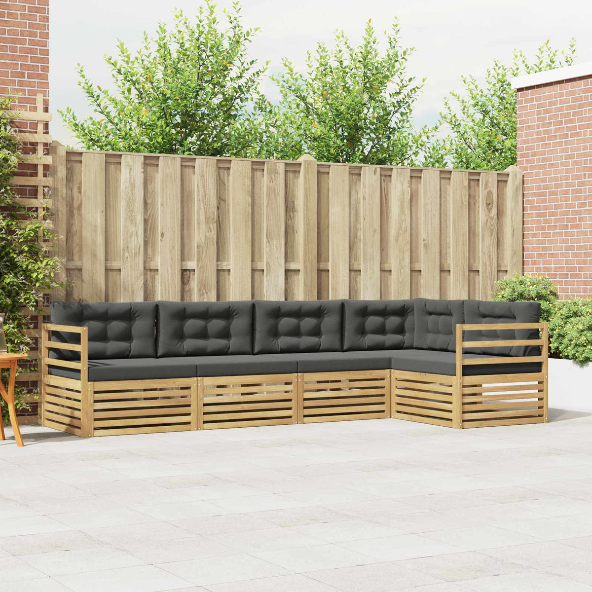 Set vanjskih sofa 5 kom. Bijela i antracit Poliester