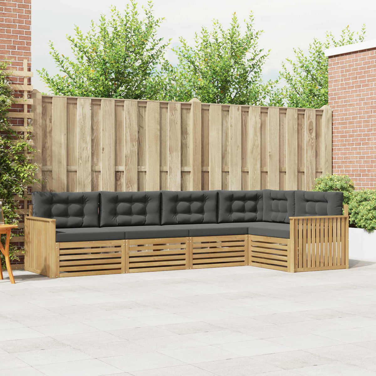 Set vanjskih sofa 5 kom. Bijela i antracit Poliester