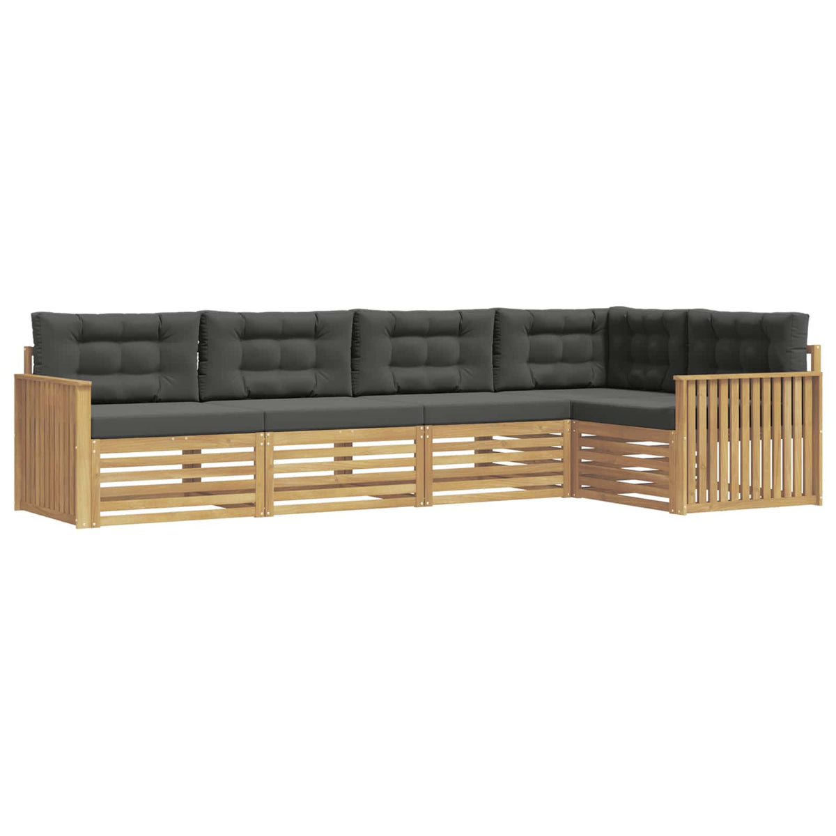 Set vanjskih sofa 5 kom. Bijela i antracit Poliester