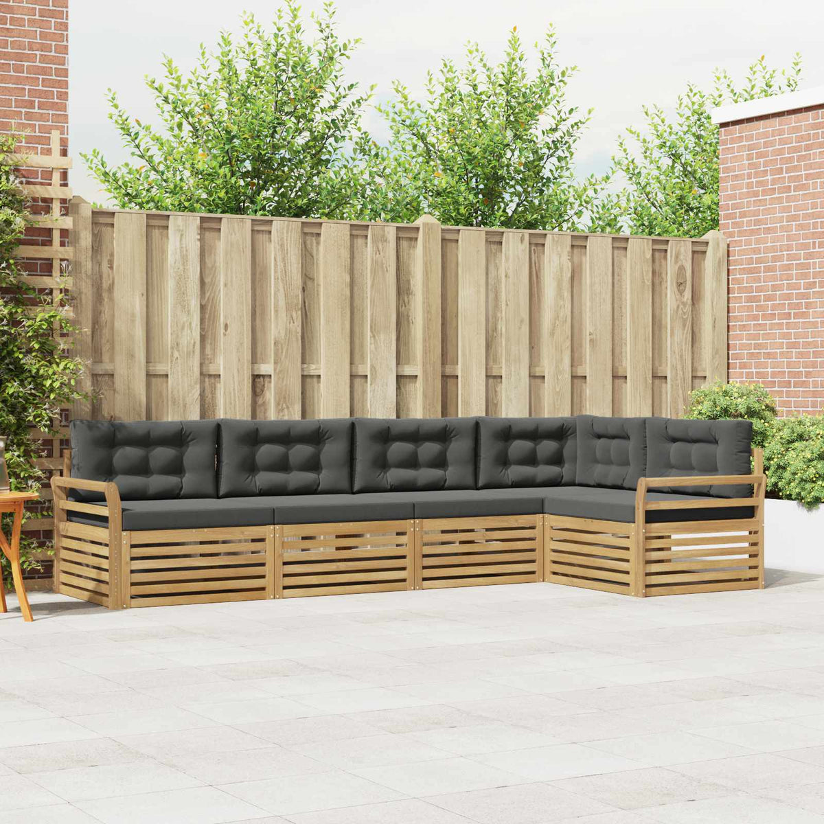 Set vanjskih sofa 5 kom. Bijela i antracit Poliester
