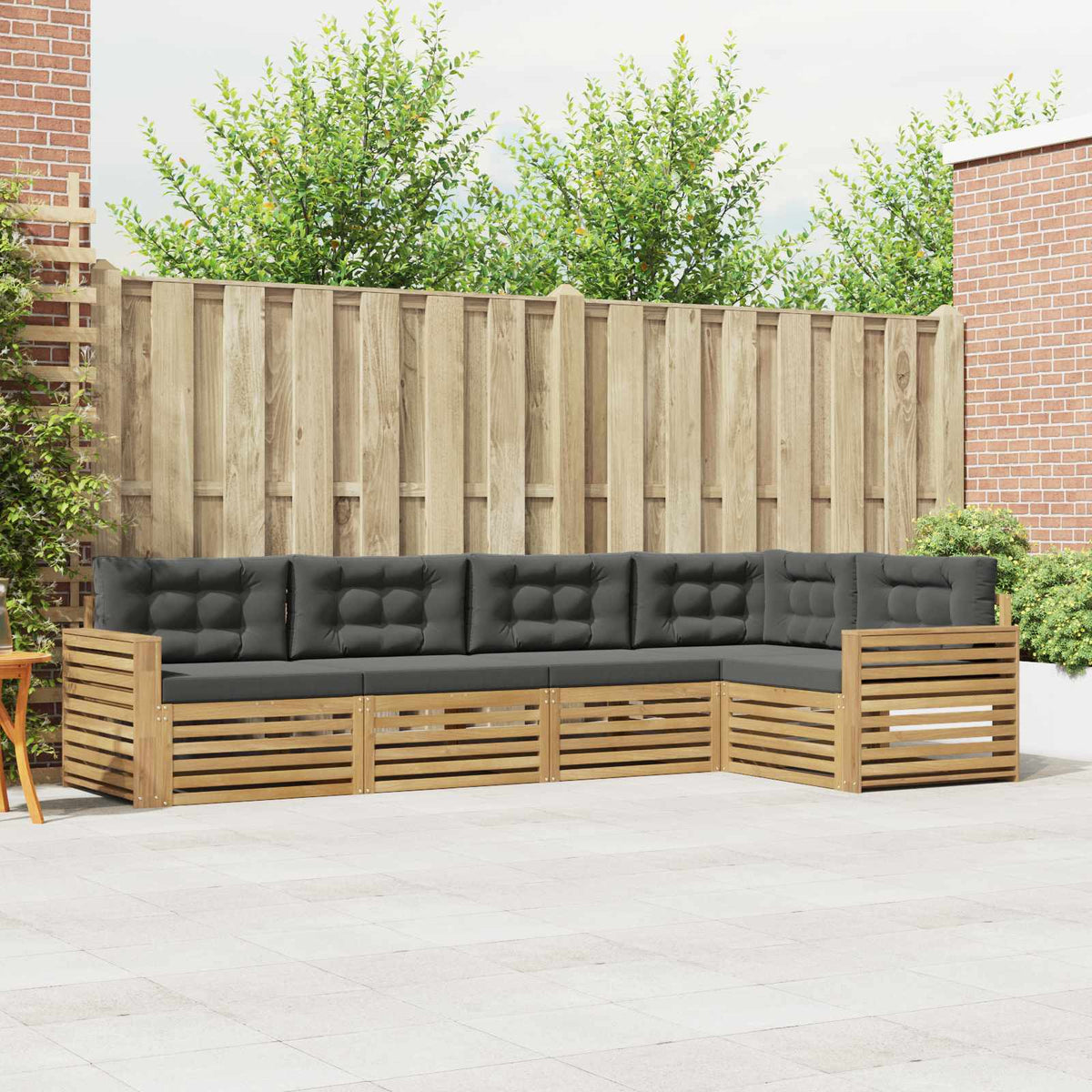 Set vanjskih sofa 5 kom. Bijela i antracit Poliester