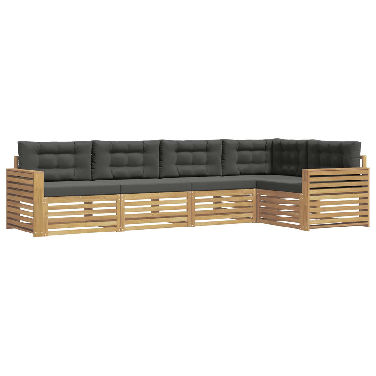 Set vanjskih sofa 5 kom. Bijela i antracit Poliester